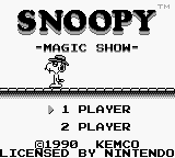 Snoopy - Magic Show (Japan) Title Screen